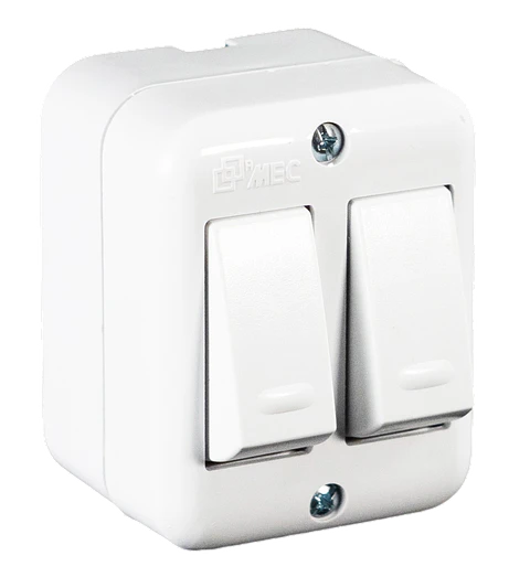 INTERRUPTOR SOBREPUESTO DOBLE 9/15  10A-250V MEC BLANCO