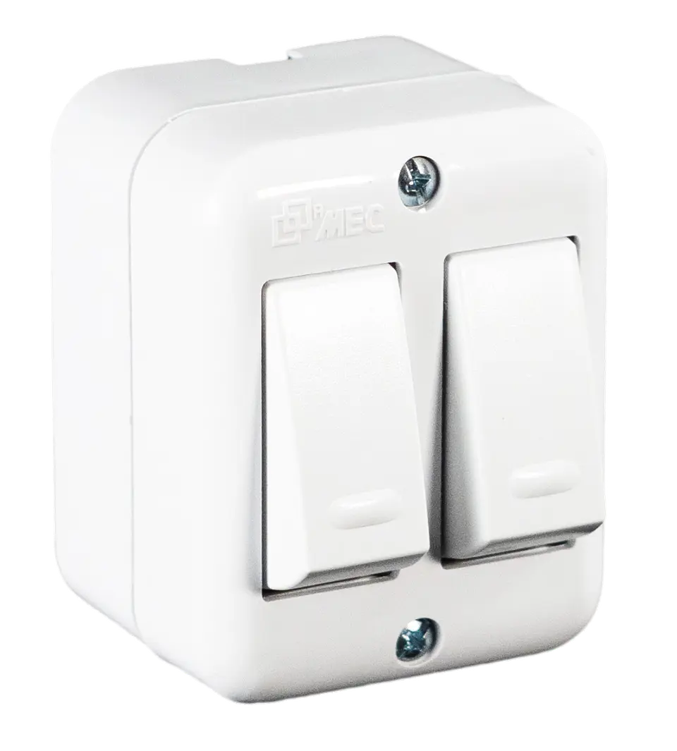 INTERRUPTOR SOBREPUESTO DOBLE 9/15  10A-250V MEC BLANCO 1