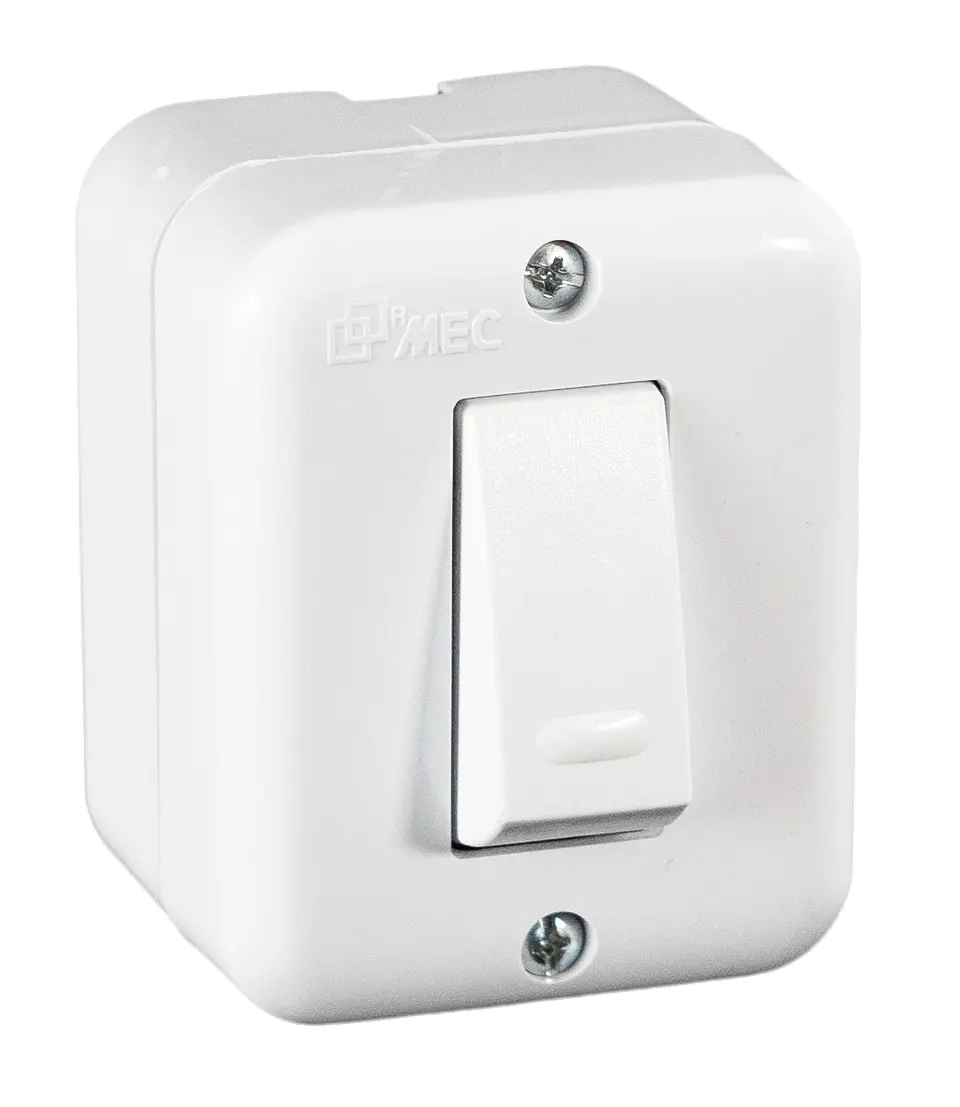 INTERRUPTOR SOBREPUESTO SIMPLE 9/24  10A-250V MEC BLANCO 1