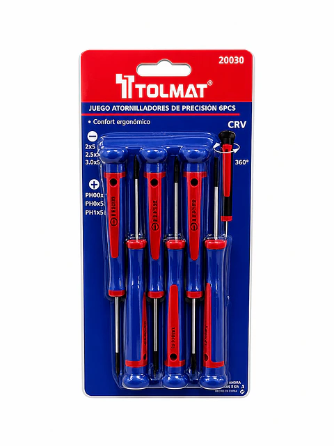 JUEGO DE ATORNILLADORES DE PRECISION CR-V 6PCS TOLMAT 20030