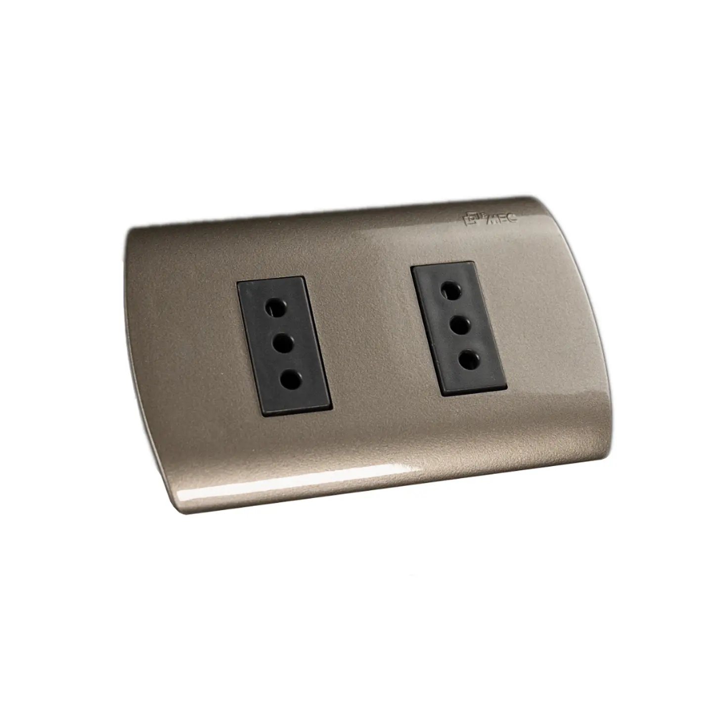 ENCHUFE DOBLE EMBUTIDO ARMADO 10A MEC GRAFITO-NOIR 1