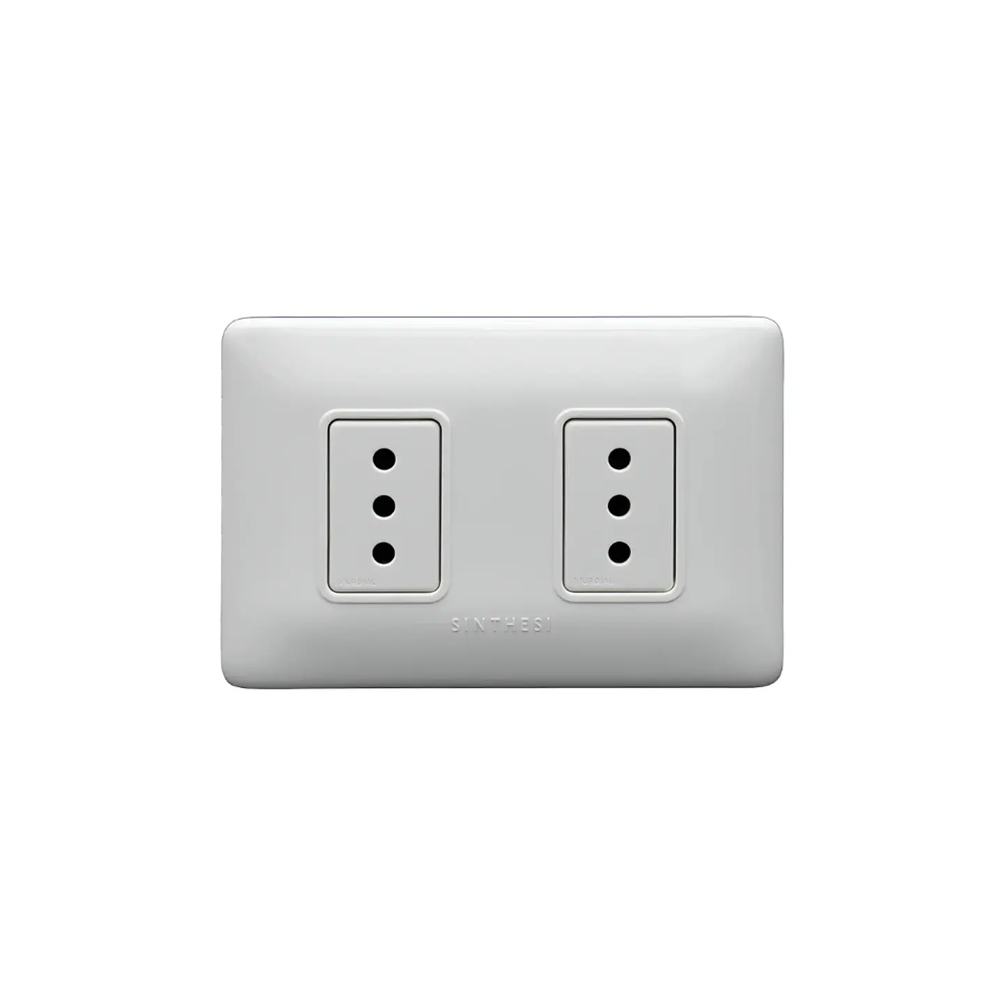 ENCHUFE DOBLE EMBUTIDO ARMADO 10A SINTHESI S12 BLANCO 1