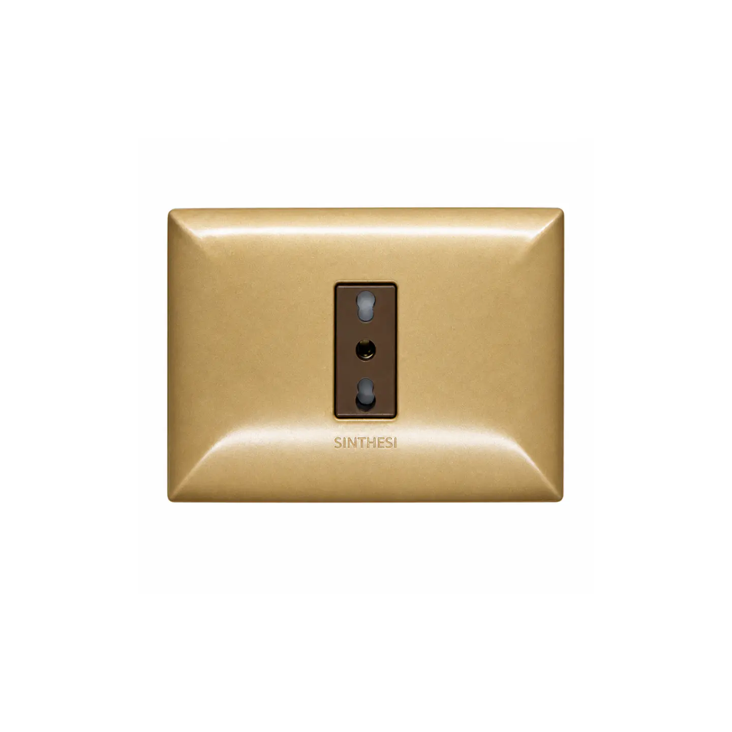 ENCHUFE SIMPLE EMBUTIDO ARMADO 10/16A SINTHESI S17 BRONCE-CAFE  1