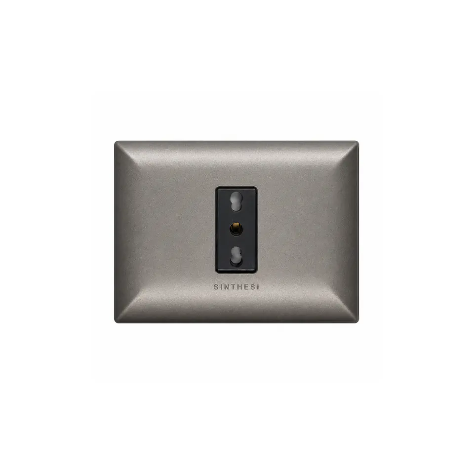 ENCHUFE SIMPLE EMBUTIDO ARMADO 10/16A SINTHESI S17 GRAFITO-NOIR  1