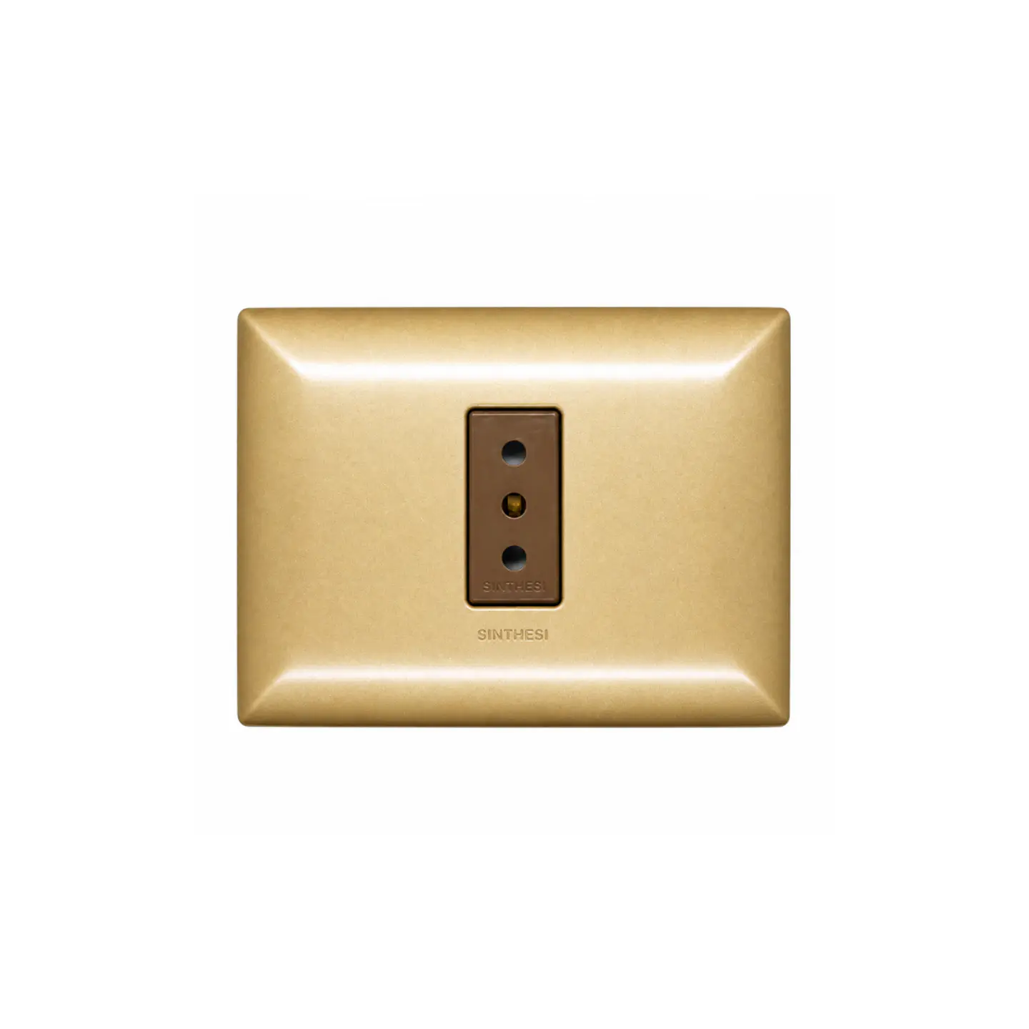 ENCHUFE SIMPLE EMBUTIDO ARMADO 10A SINTHESI S17 BRONCE-CAFE 1