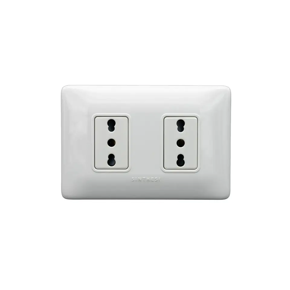 ENCHUFE SIMPLE EMBUTIDO ARMADO 10/16A SINTHESI S12 BLANCO 1