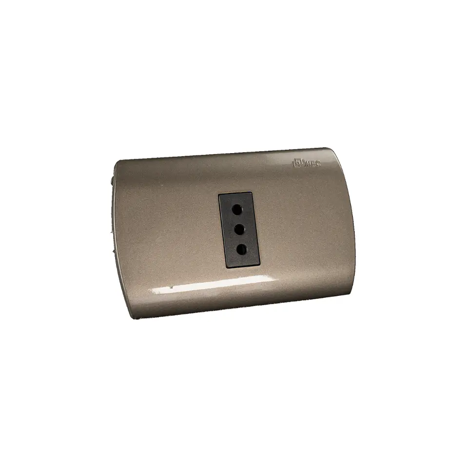 ENCHUFE SIMPLE EMBUTIDO ARMADO 10A MEC GRAFITO-NOIR 1