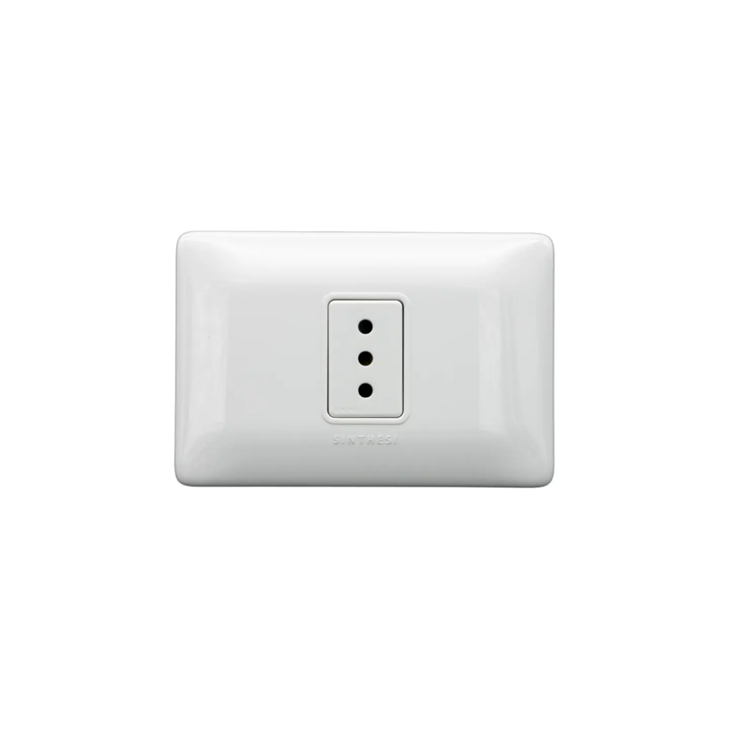 ENCHUFE SIMPLE EMBUTIDO ARMADO 10A SINTHESI S12 BLANCO 1