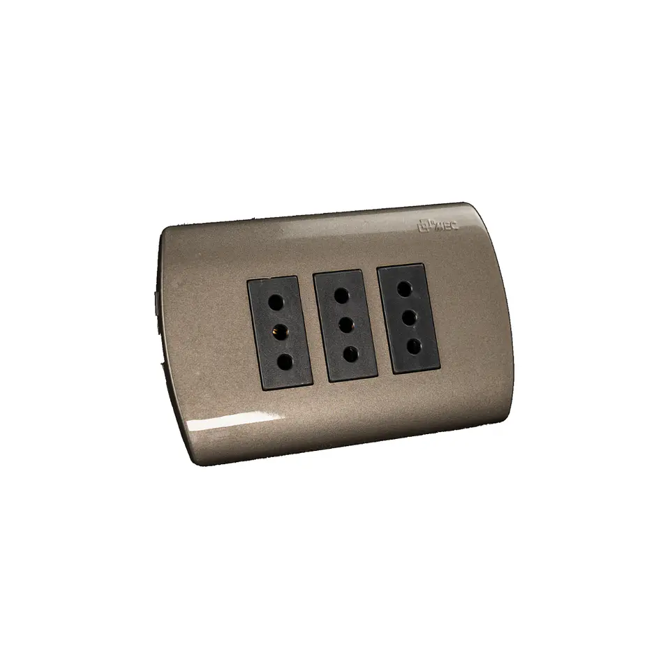 ENCHUFE TRIPLE EMB. ARMADO 10A MEC GRAFITO-NOIR 1