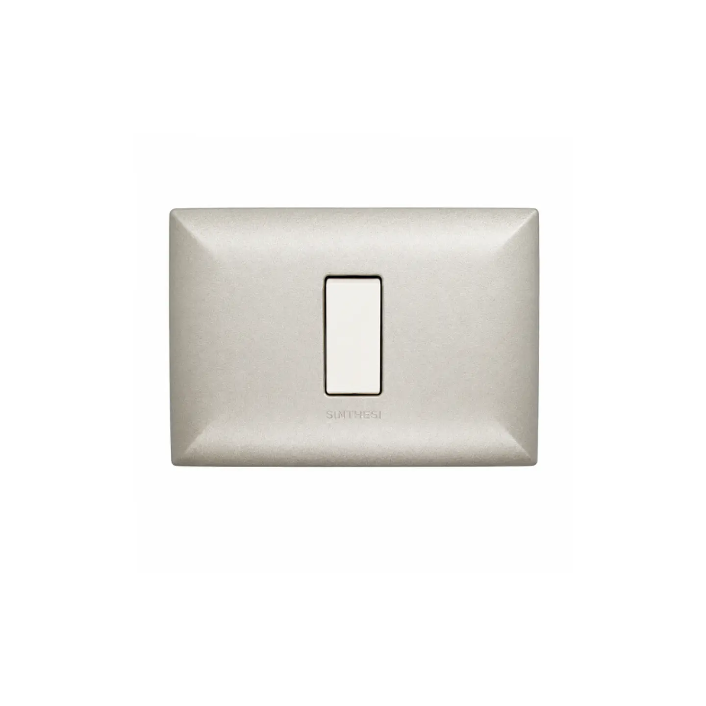 INTERRUPTOR SIMPLE 9/24 EMBUTIDO ARMADO SINTHESI S17 NICKEL-BLANCO 1