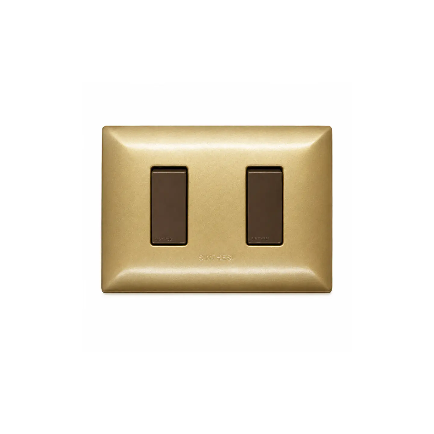 INTERRUPTOR DOBLE 9/15 EMBUTIDO ARMADO SINTHESI S17 BRONCE-CAFE 1