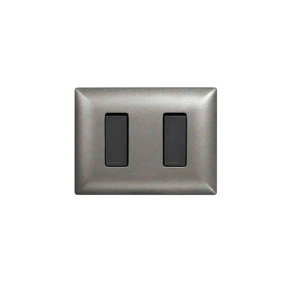 INTERRUPTOR DOBLE 9/15 EMBUTIDO ARMADO SINTHESI S17 GRAFITO-NOIR 1