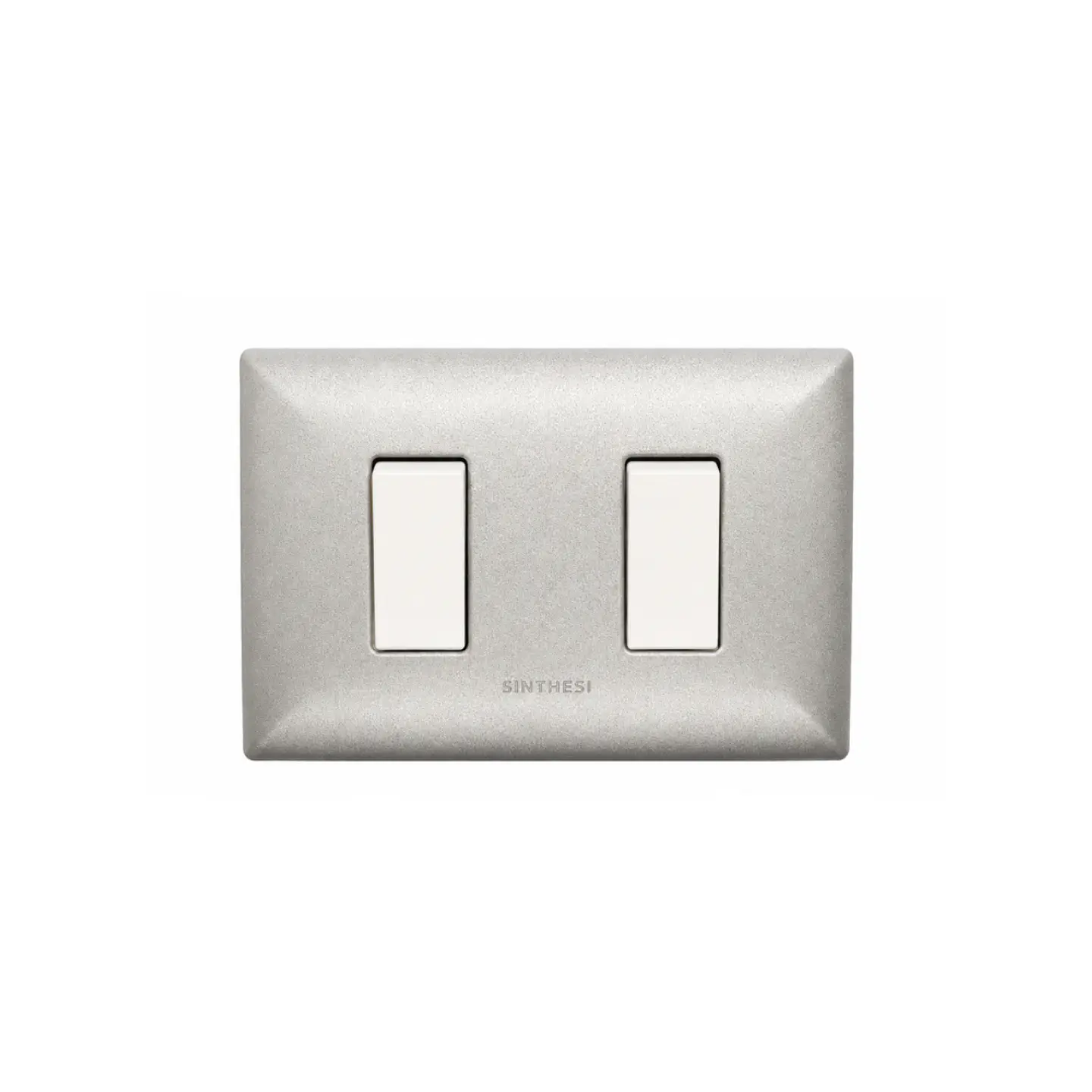INTERRUPTOR DOBLE 9/15 EMBUTIDO ARMADO SINTHESI S17 NICKEL-BLANCO 1