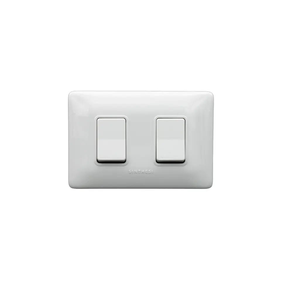 INTERRUPTOR DOBLE 9/24 EMBUTIDO ARMADO SINTHESI S12 BLANCO 1