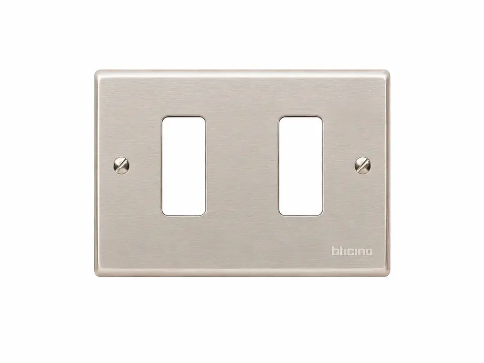PLACA DOBLE METALICA MAGIC BTICINO 1