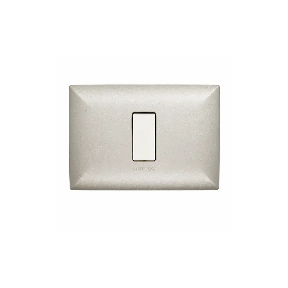 INTERRUPTOR SIMPLE 9/12 EMBUTIDO ARMADO SINTHESI S17 NICKEL-BLANCO 1