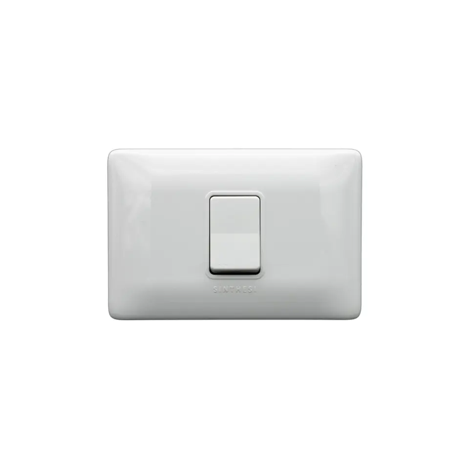 INTERRUPTOR SIMPLE 9/24 EMBUTIDO ARMADO SINTHESI S12 BLANCO 1