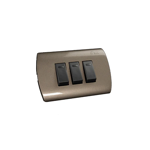 INTERRUPTOR TRIPLE 9/32 EMBUTIDO ARMADO MEC GRAFITO-NOIR
