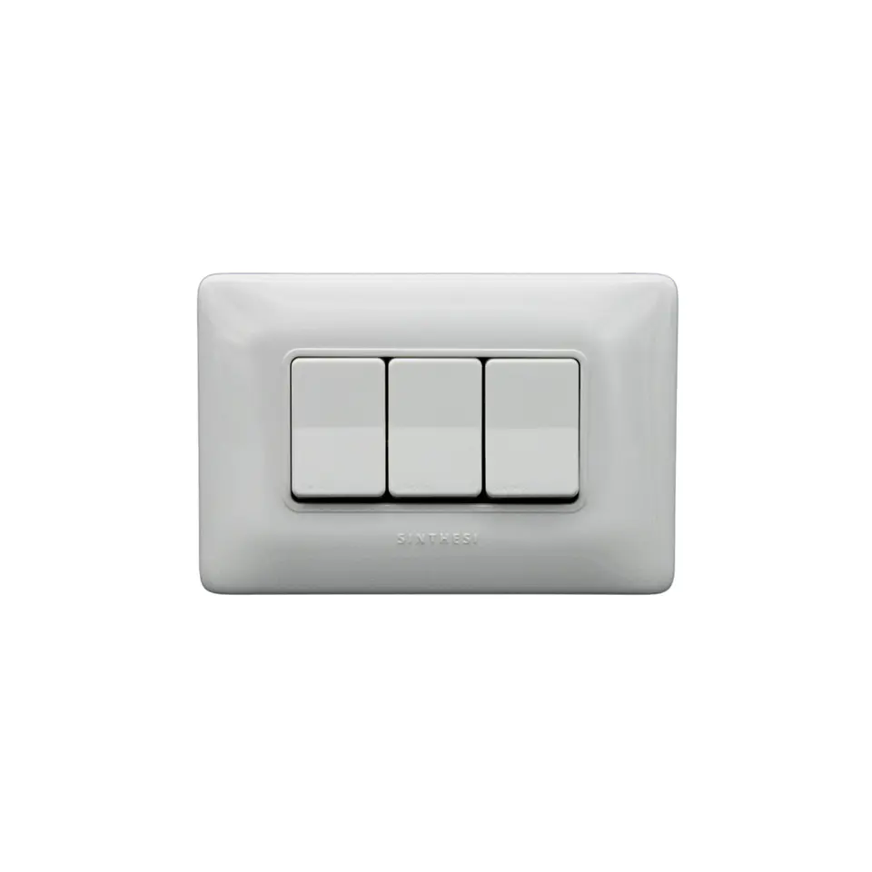 INTERRUPTOR TRIPLE 9/32 EMBUTIDO ARMADO SINTHESI S12 BLANCO 1