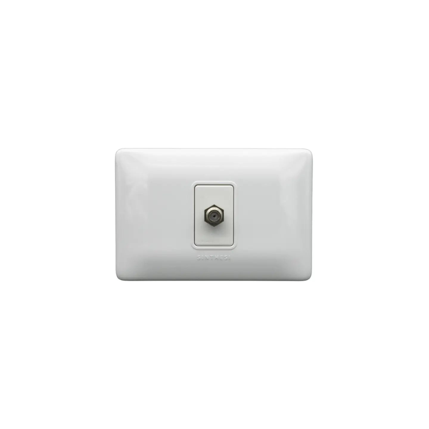 PLACA TOMA COAXIAL EMBUTIDO ARMADO SINTHESI S12 BLANCO 1