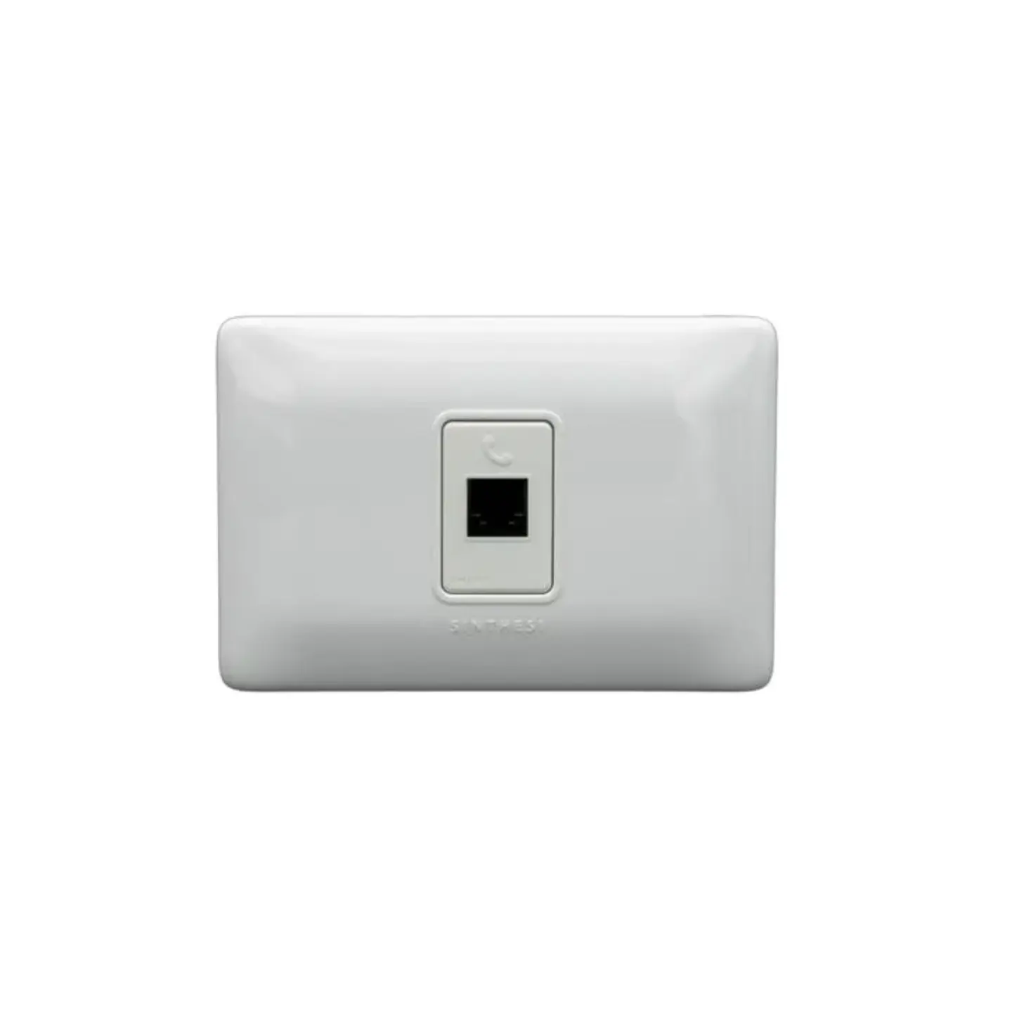 PLACA TOMA TELEFONICA RJ11 EMBUTIDO ARMADO SINTHESI S12 BLANCO 1
