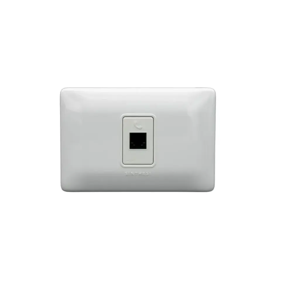 PLACA TOMA TELEFONICA RJ11 EMBUTIDO ARMADO SINTHESI S12 BLANCO 1
