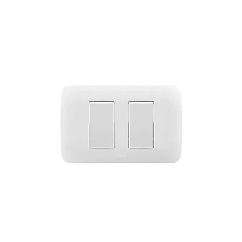INTERRUPTOR DOBLE 9/15 EMBUTIDO ARMADO LEXO LINEA NATIVA BLANCA