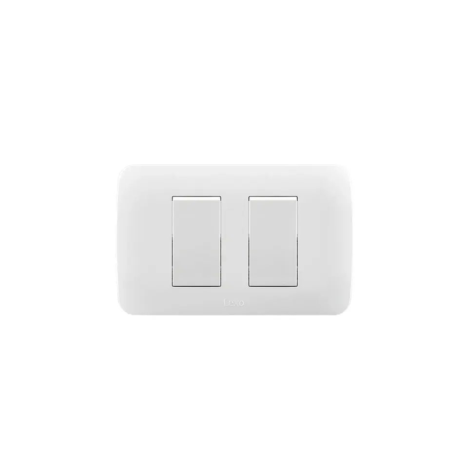 INTERRUPTOR DOBLE 9/15 EMBUTIDO ARMADO LEXO LINEA NATIVA BLANCA 1
