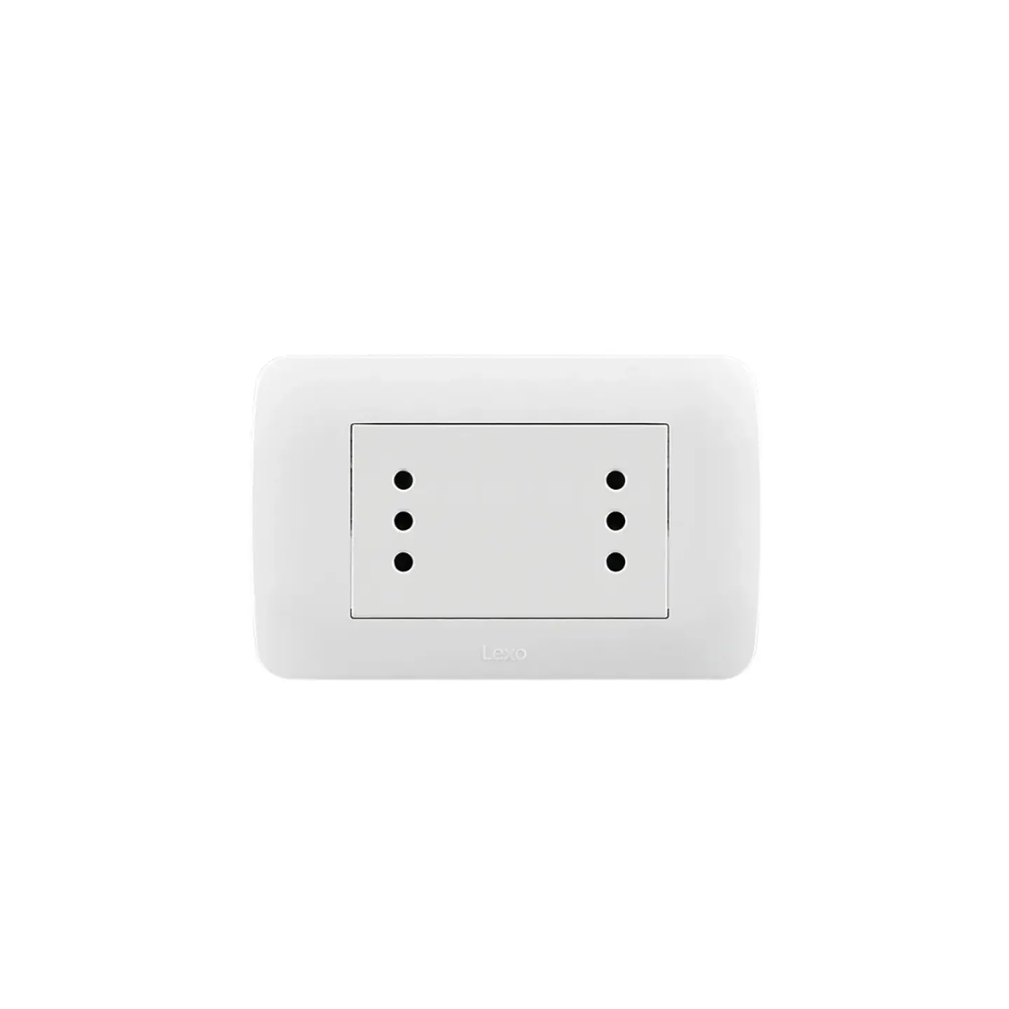 ENCHUFE DUPLEX EMBUTIDO ARMADO 10A LEXO LINEA NATIVA BLANCA 1