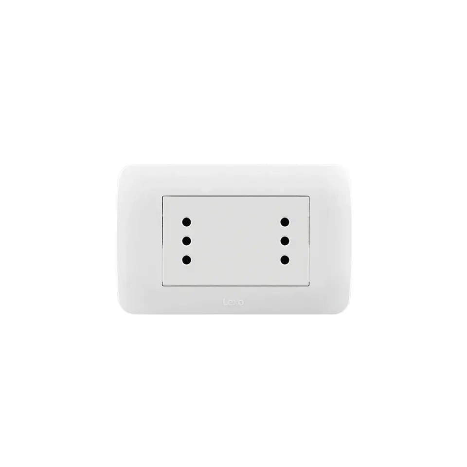 ENCHUFE DUPLEX EMBUTIDO ARMADO 10A LEXO LINEA NATIVA BLANCA 1