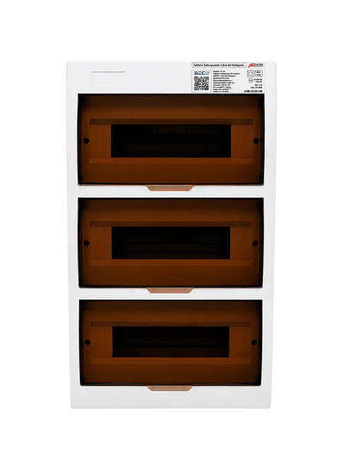 TABLERO SOBREPUESTO 36 MODULOS L/HALOGENO P/TRANSPARENTE ENERLUX