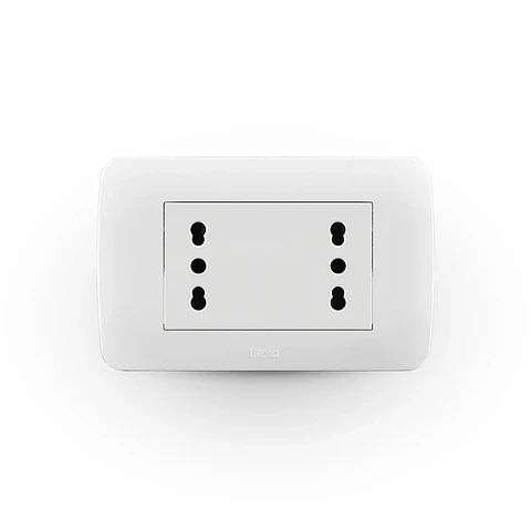 ENCHUFE DUPLEX EMBUTIDO ARMADO 10/16A LEXO LINEA NATIVA BLANCA