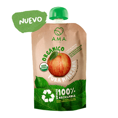 PURÉ MANZANA ORGÁNICO ENVASE RECICLABLE AMA 90 GRS.