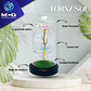 Rosa Tornasol art en cúpula de vidrio - Miniatura 2