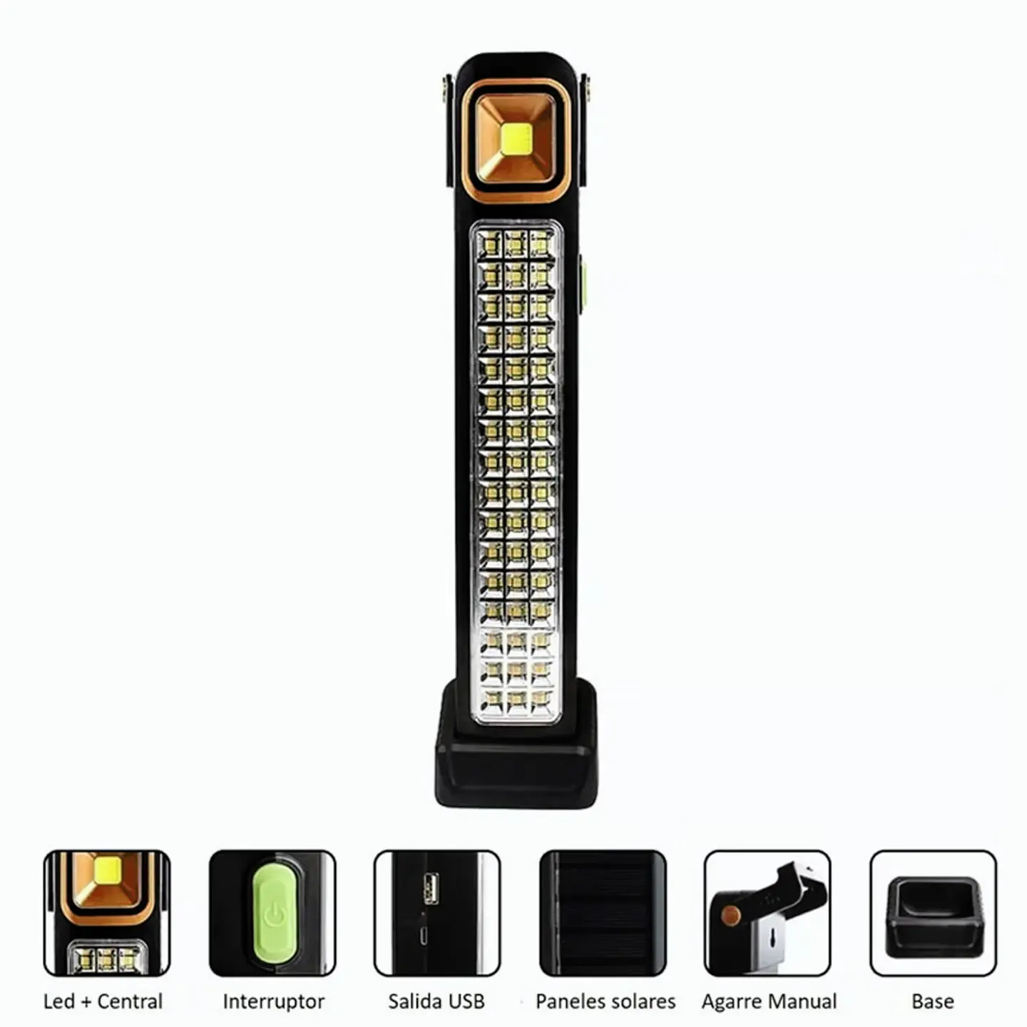 Lampara de Emergencia 48 led Solar USB 5