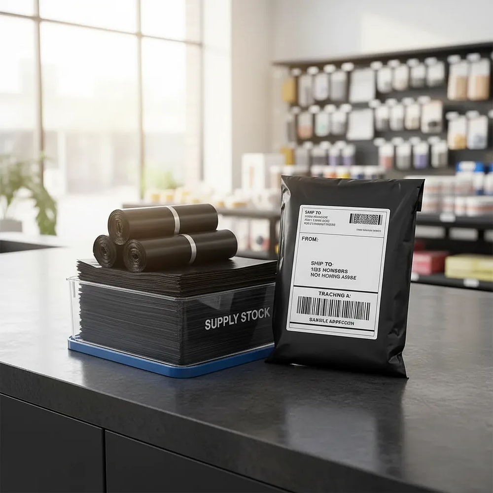 Bolsa Courier Negra  para Embalaje PACK 100 UNIDADES