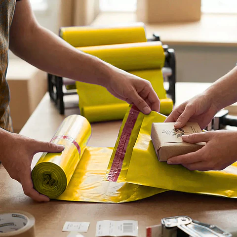 Bolsa Courier "Amarillo"  para Embalaje PACK 100 UNIDADES