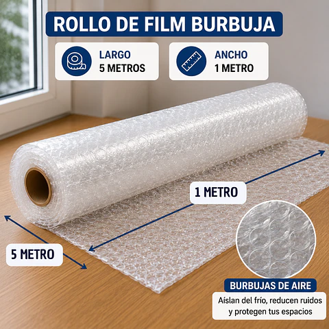 Plastico Burbuja aislante de frio 1M x 5M