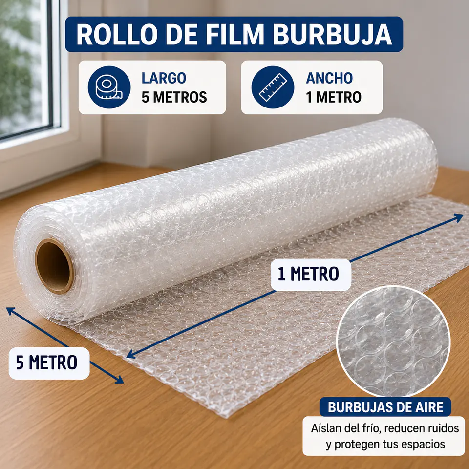 Plastico Burbuja aislante de frio 1M x 5M 2
