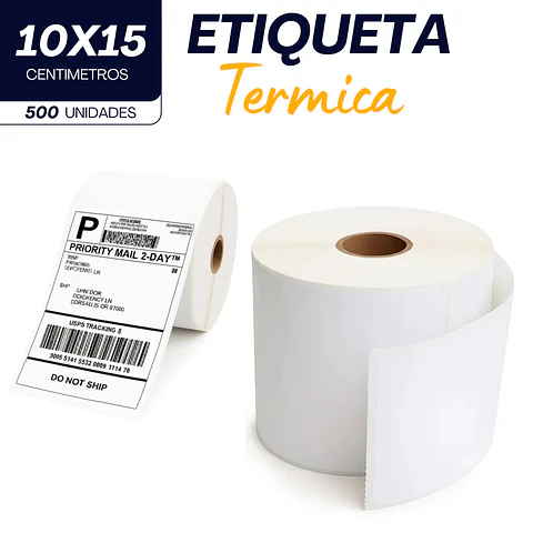 Rollo de Etiquetas Adhesivas Térmicas de 150x100 mm (15x10 cm) 500 Uds