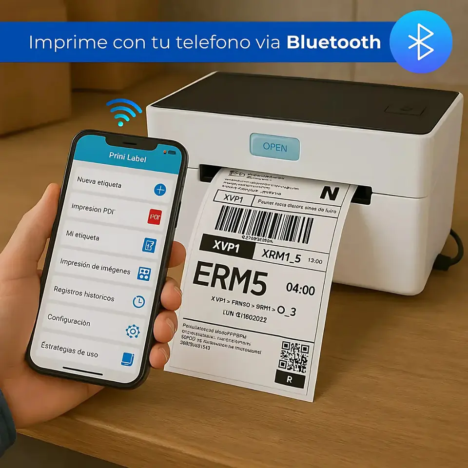 Impresora Térmica De Etiquetas Autoadhesivas Bluetooth /usb  5