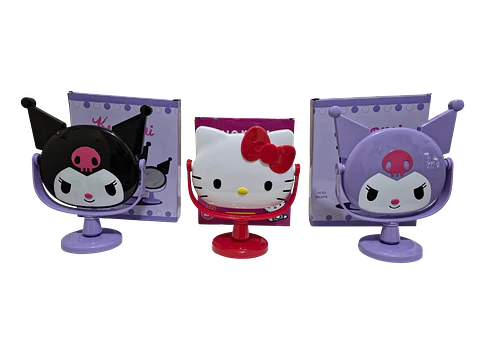 Espejo Con Pedestal Hello Kitty y Kuromi