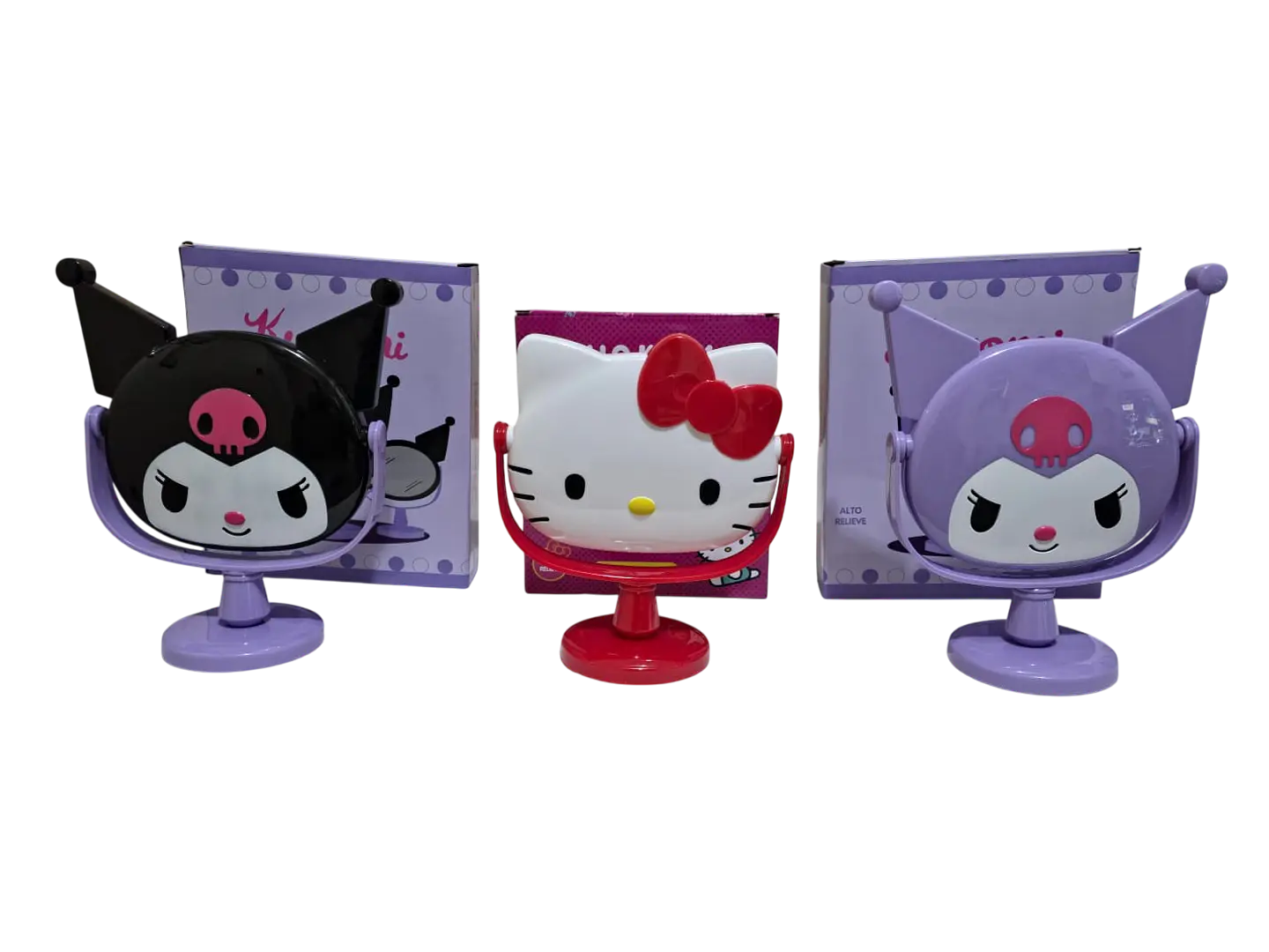 Espejo Con Pedestal Hello Kitty y Kuromi 1