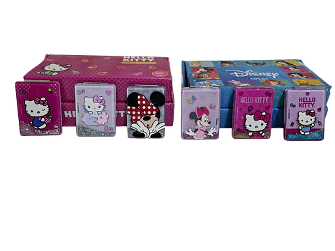 Espejo Con Gliter Cuadrado Hello Kitty y Minnie