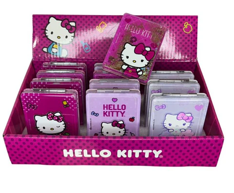 Espejo Con Gliter Cuadrado Hello Kitty