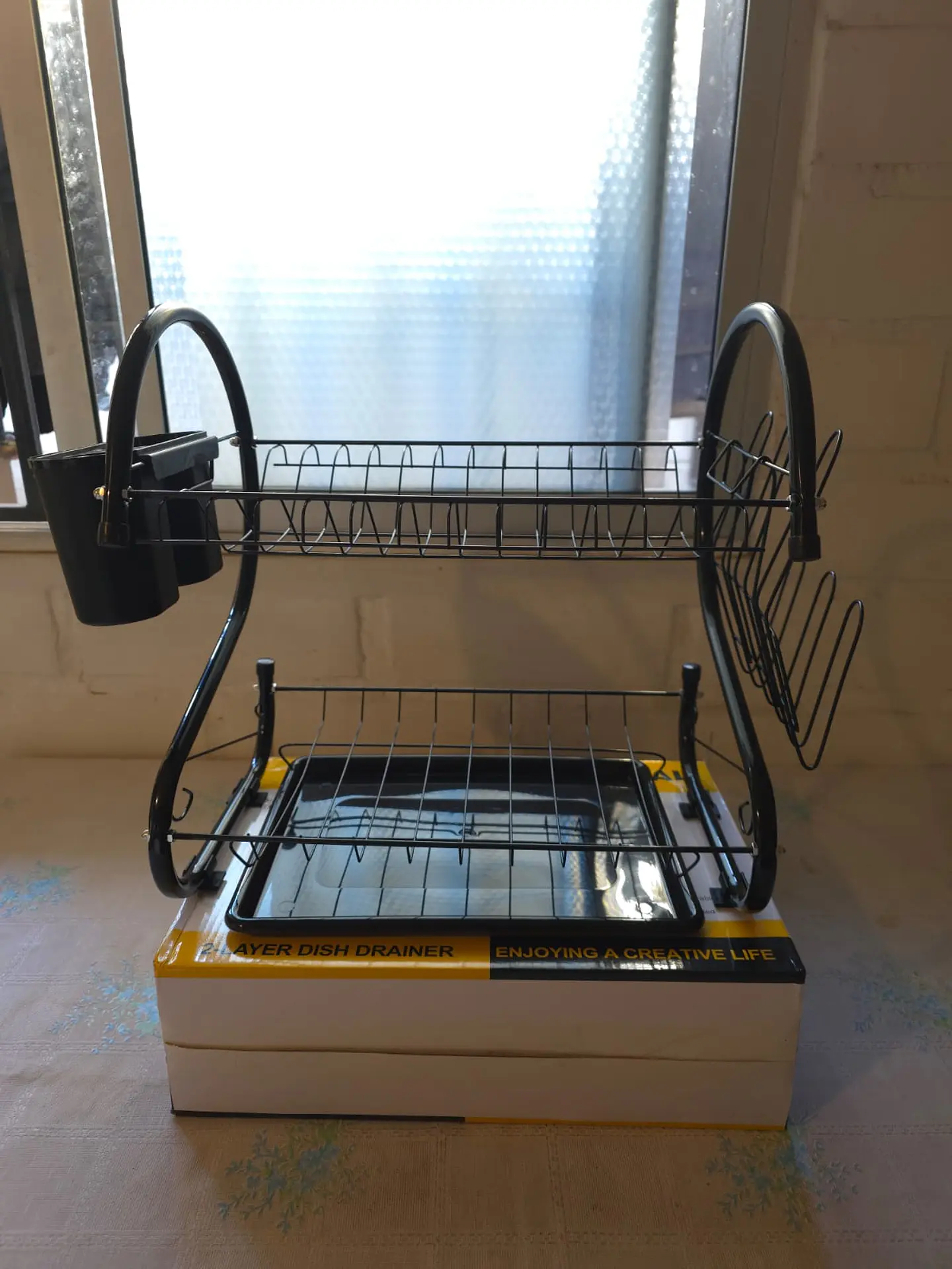 Secador Escurridor Platos Vajilla 2 Niveles Negro 2