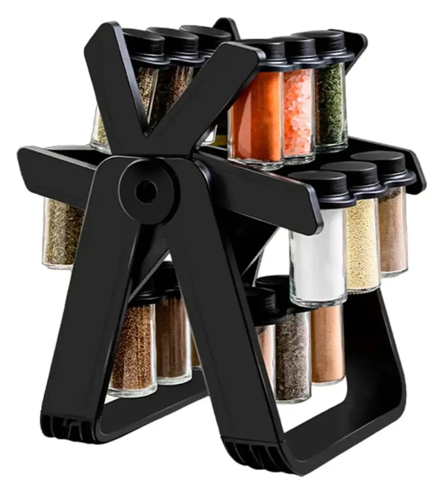 Especiero Giratorio Cocina 18 Frascos Negro 2