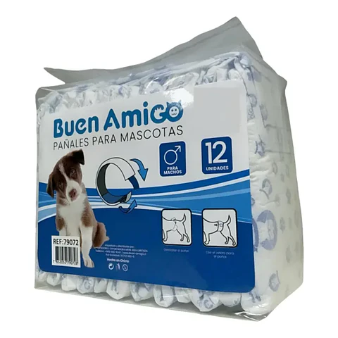 PAÑAL DESECHABLE BUEN AMIGO PARA PERROS TALLA M