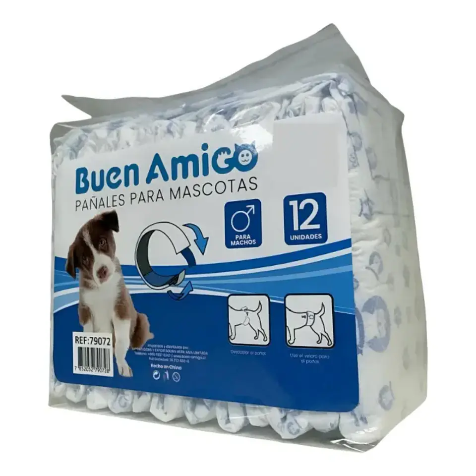 PAÑAL DESECHABLE BUEN AMIGO PARA PERROS TALLA M 1