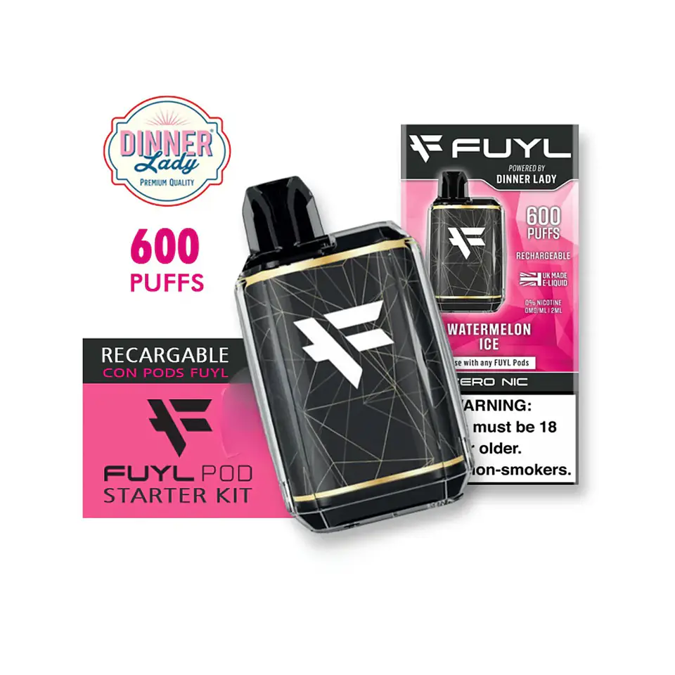 VAPER DINNER LADY FUYL 600 PUFFS VARIEDADES RECARGABLE  3